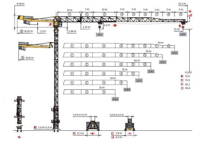 Potain MDT 128 Tornkraanad
