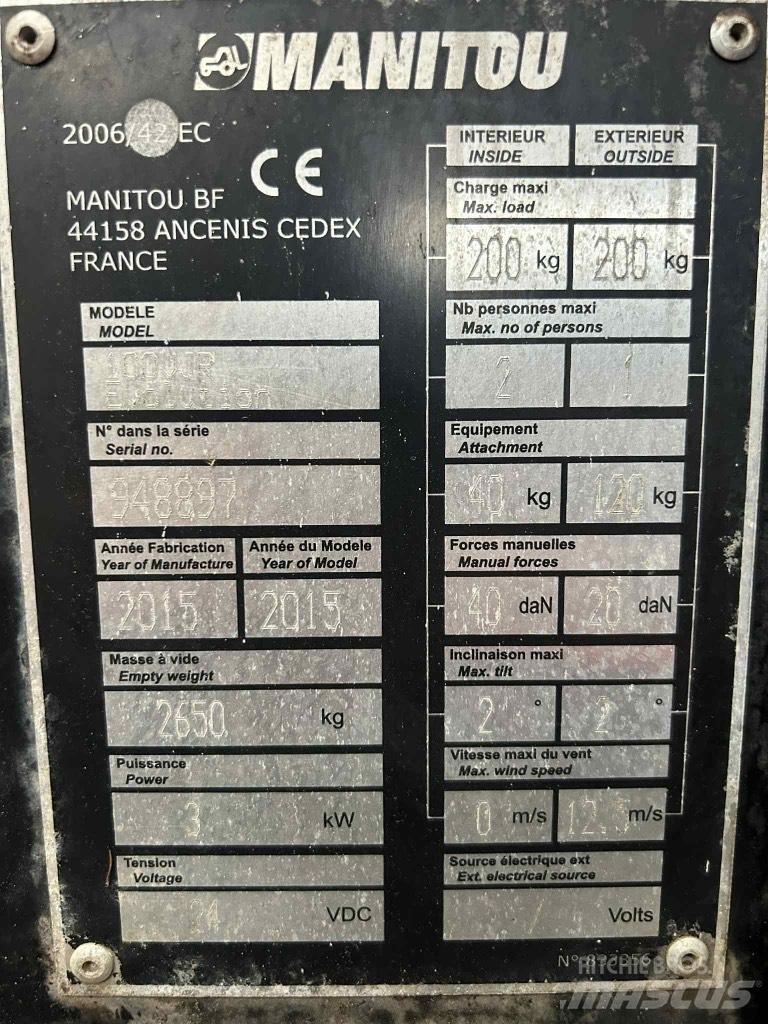 Manitou 100 VJR Vertikaalsed mast tõstukid