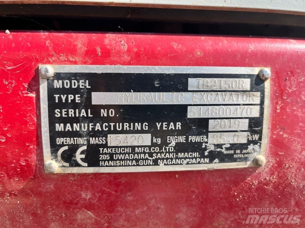 Takeuchi TB 2150 R Roomikekskavaatorid