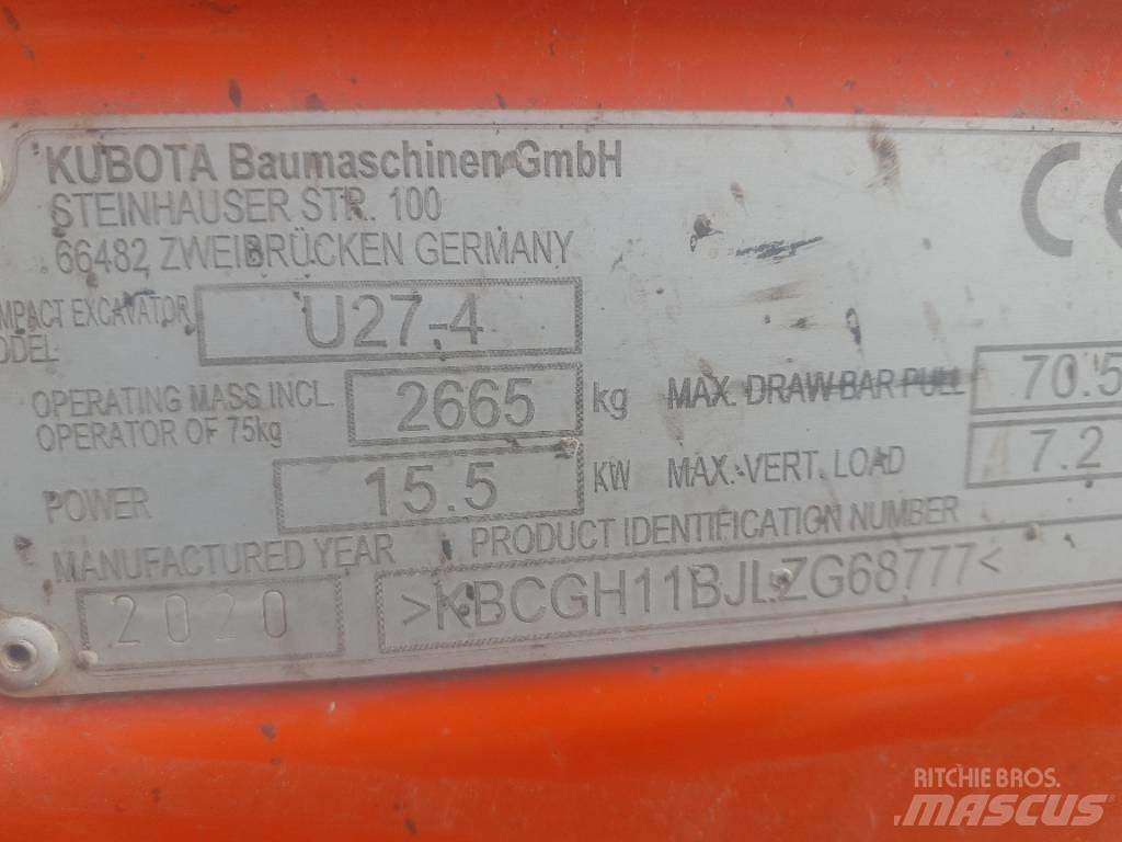 Kubota U 27-4 Miniekskavaatorid < 7 t