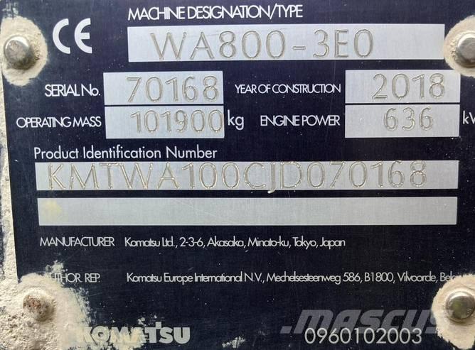 Komatsu WA 800-3 Rataslaadurid