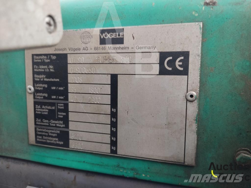 Vögele Super 800 Asfaldilaoturid