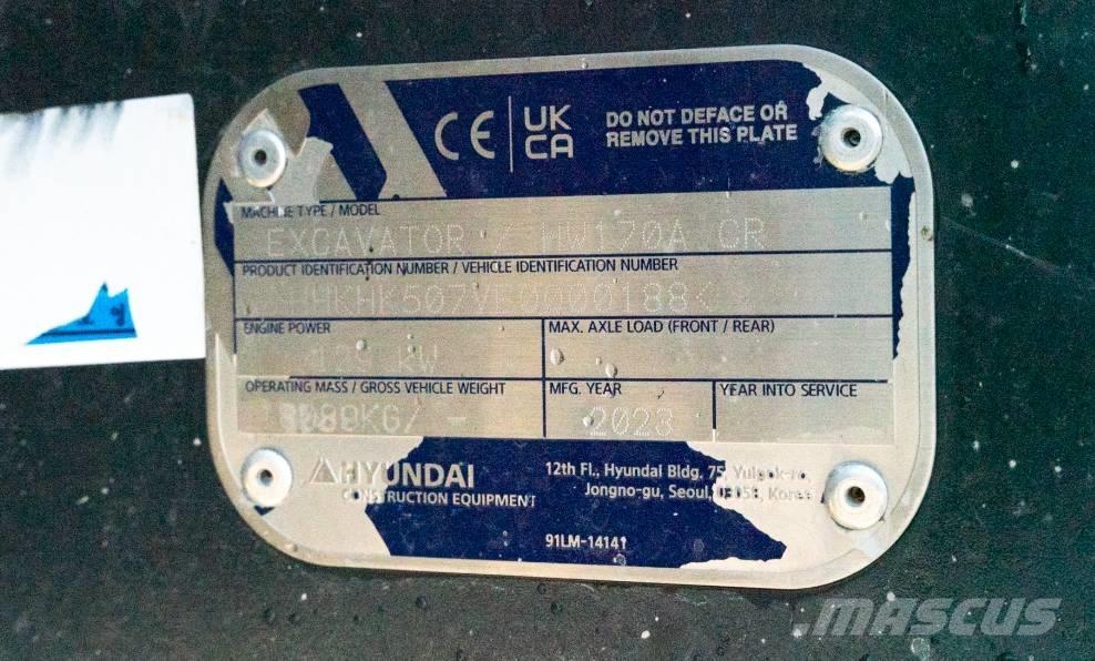 Hyundai HW 170 ACR Ratasekskavaatorid