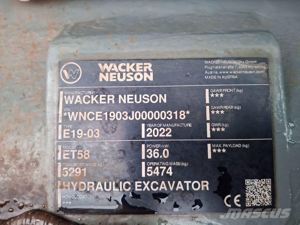 Wacker Neuson ET58 Roomikekskavaatorid