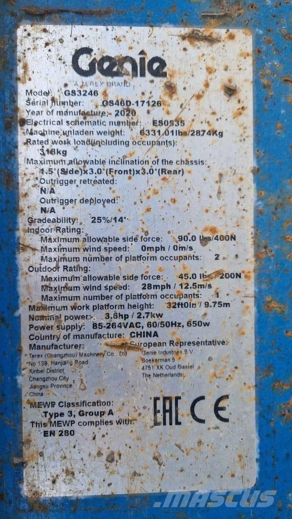 Genie GS 3246 Käärtõstukid