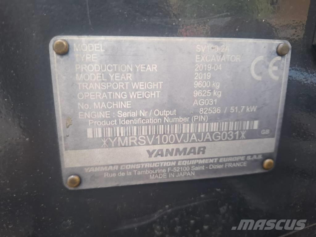 Yanmar SV 100-2A Väikeekskavaatorid 7t-12t