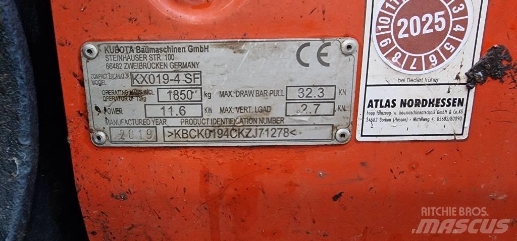 Kubota KX 019-4 Miniekskavaatorid < 7 t