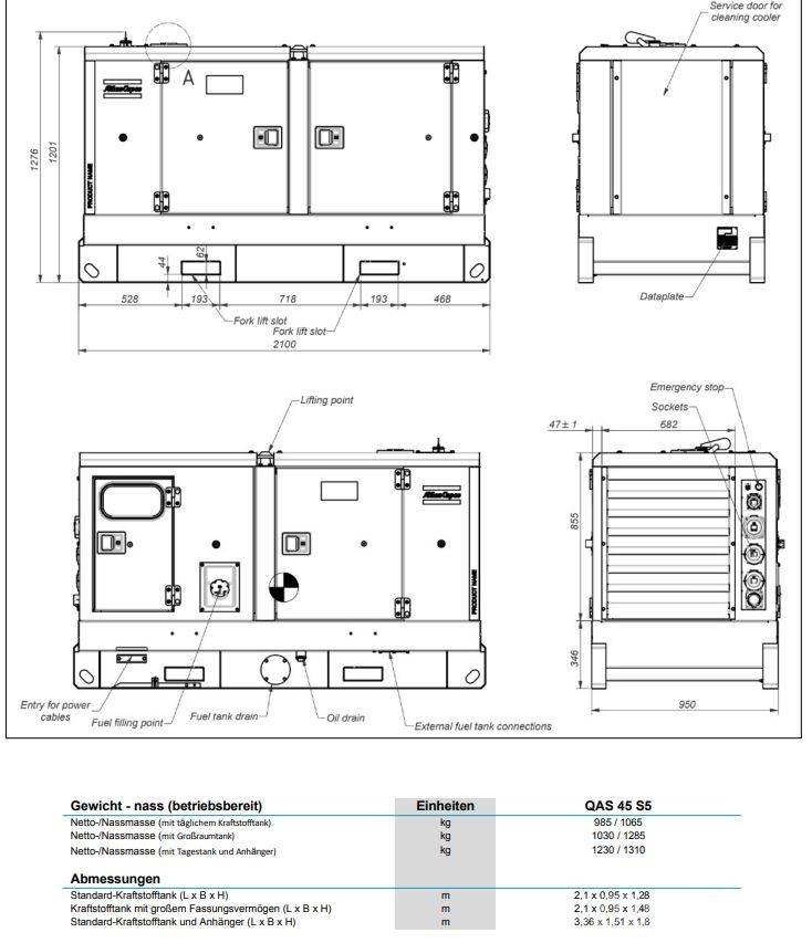 Atlas Copco QAS45 Diiselgeneraatorid