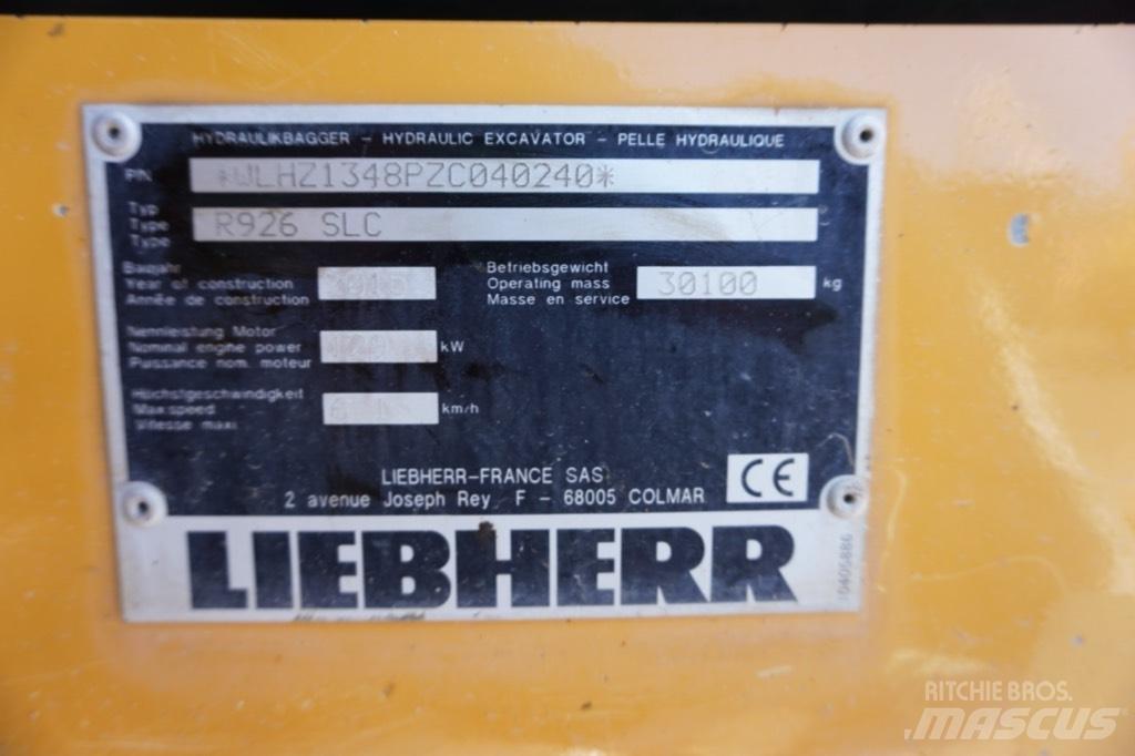 Liebherr R 926 SLC Roomikekskavaatorid