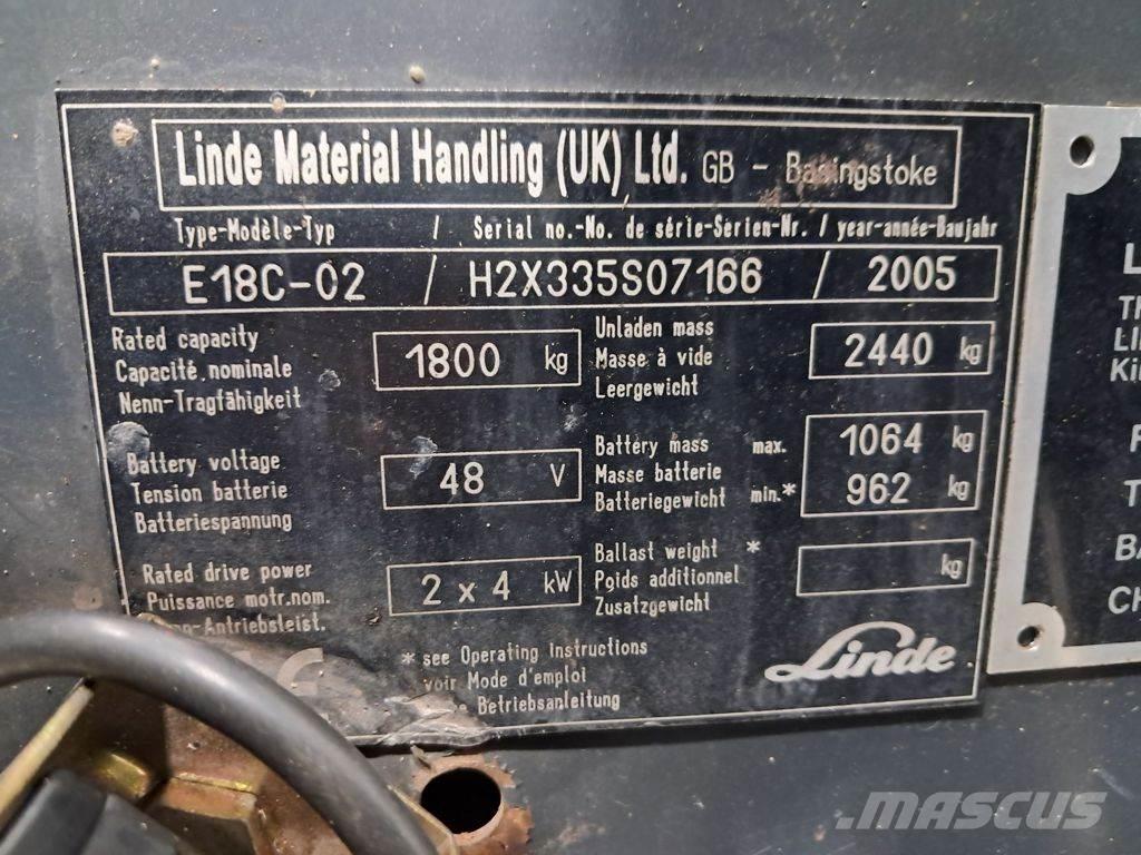 Linde E18C-02 Elektritõstukid