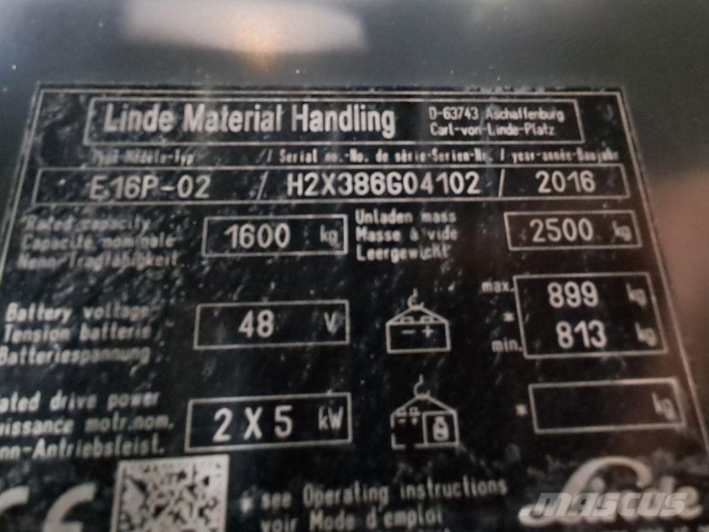 Linde E16P-02 Elektritõstukid