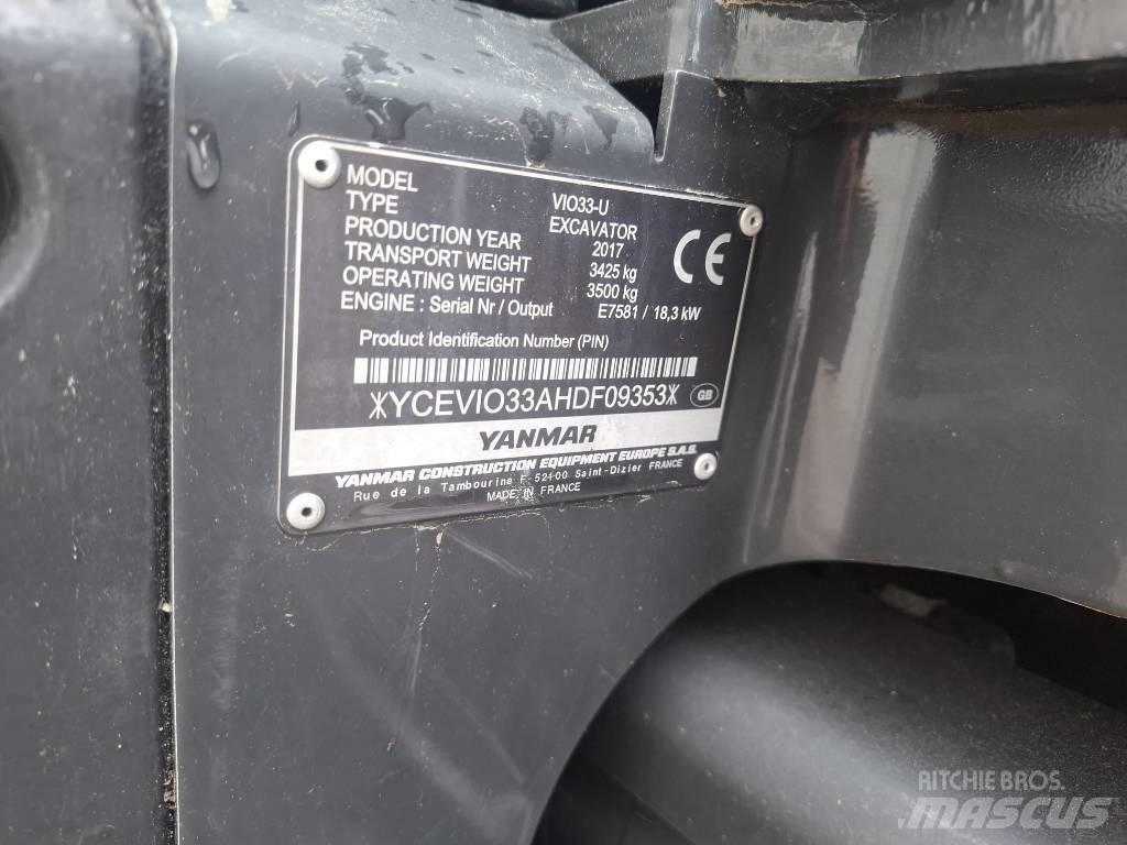 Yanmar Vio 33 U Miniekskavaatorid < 7 t