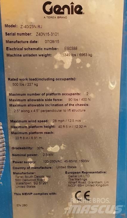 Genie Z 40/23 N RJ Iseliikuvad poomtõstukid