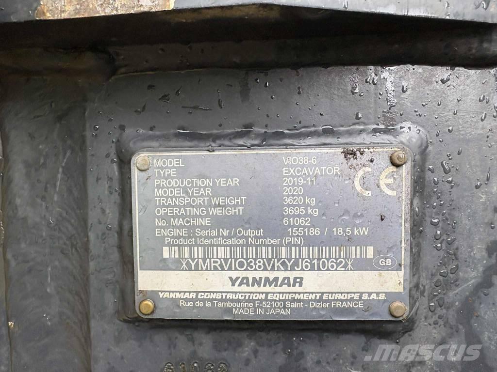 Yanmar Vio 38 Miniekskavaatorid < 7 t