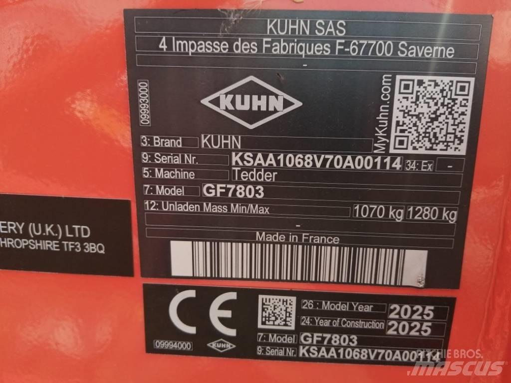 Kuhn GF7803 Vaalutid ja kaarutid