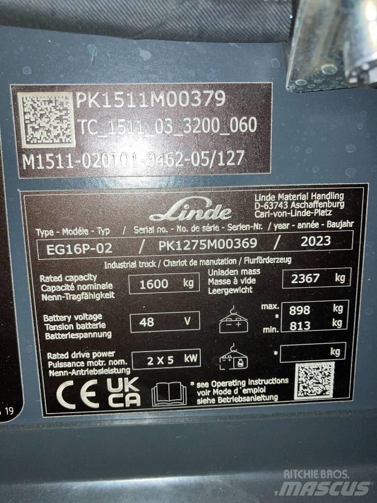 Linde EG16P/1275-02 Elektritõstukid