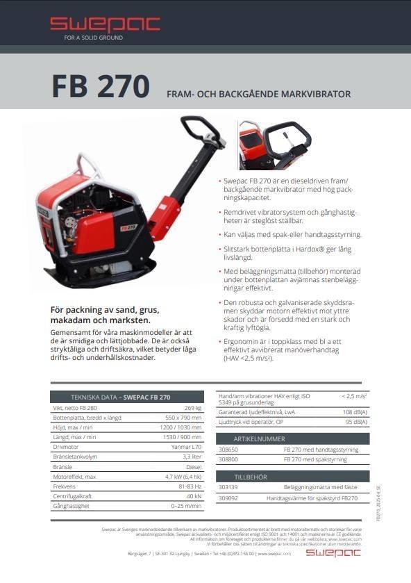 Swepac FB 270 Vibraatorid