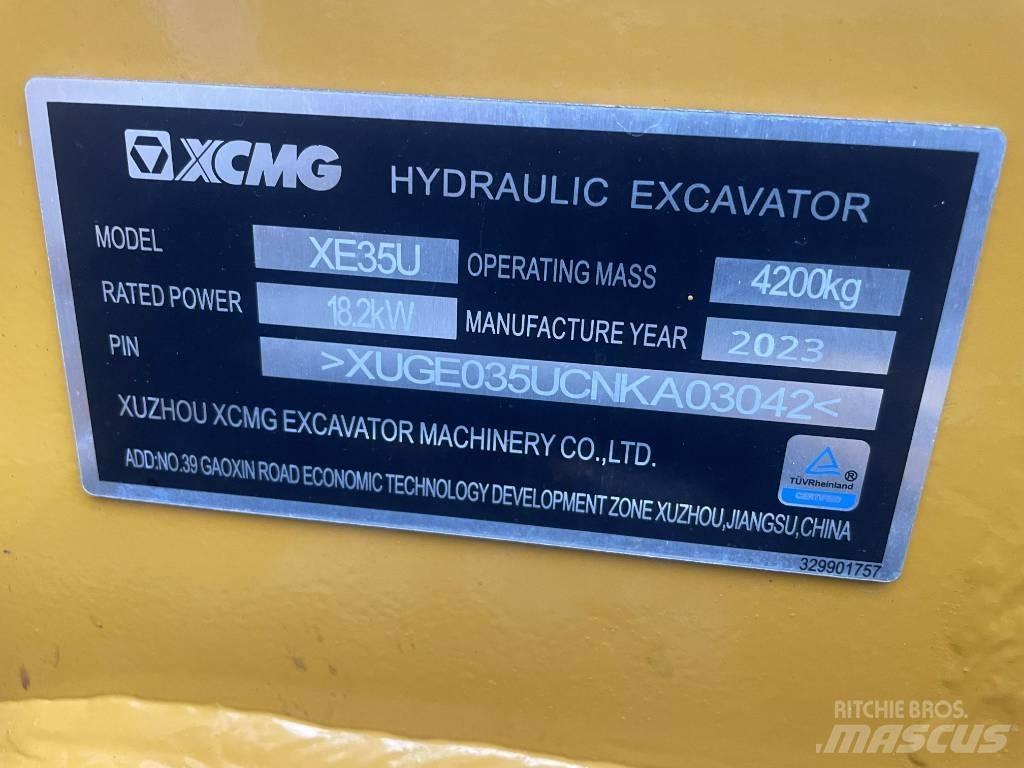 XCMG XE 35 U Miniekskavaatorid < 7 t