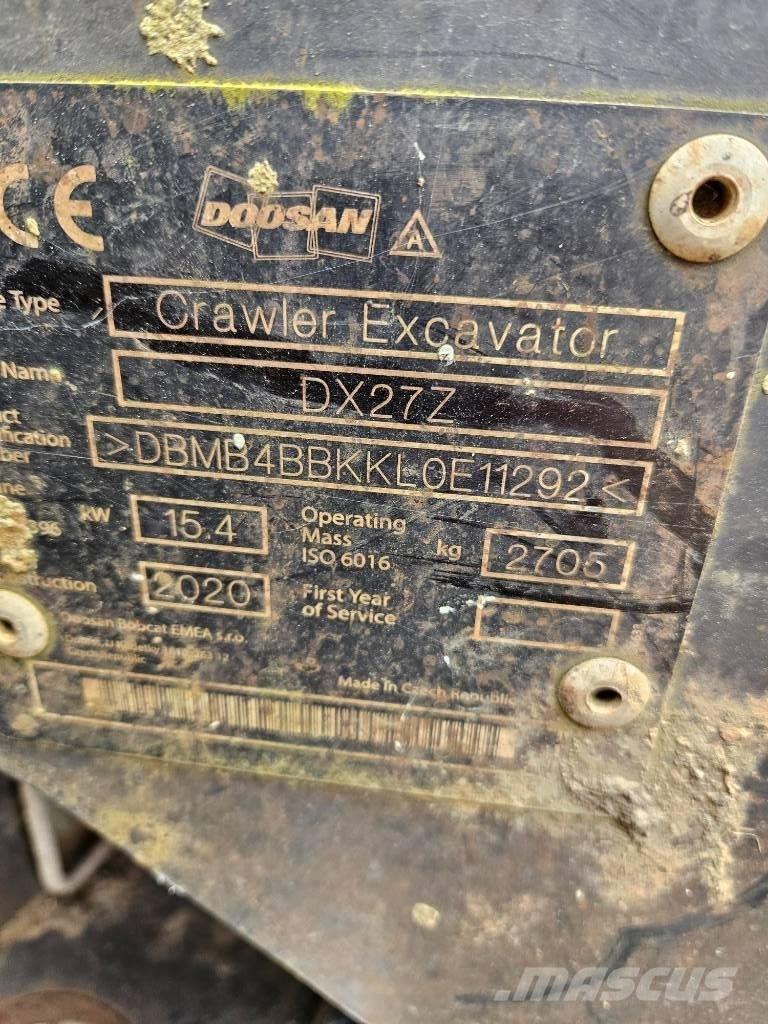 Doosan DX 27 Z Miniekskavaatorid < 7 t