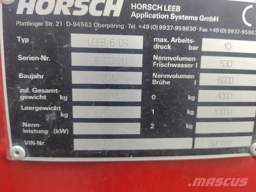 Horsch Leeb 6 GS Haagispritsid
