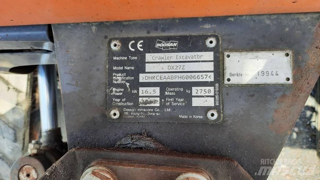 Doosan DX 27 Z Miniekskavaatorid < 7 t