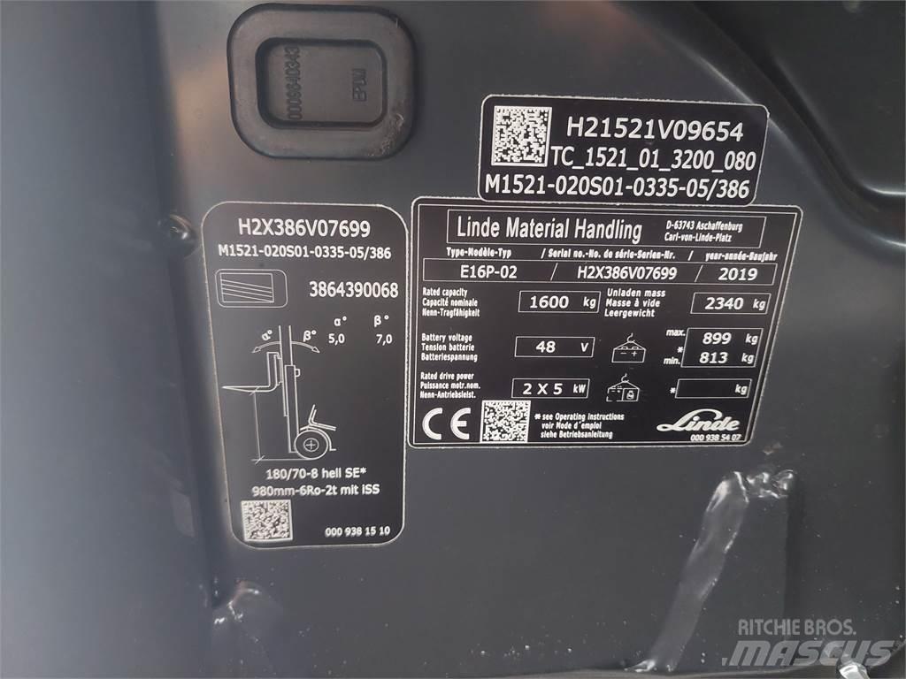 Linde E16P 02 Elektritõstukid