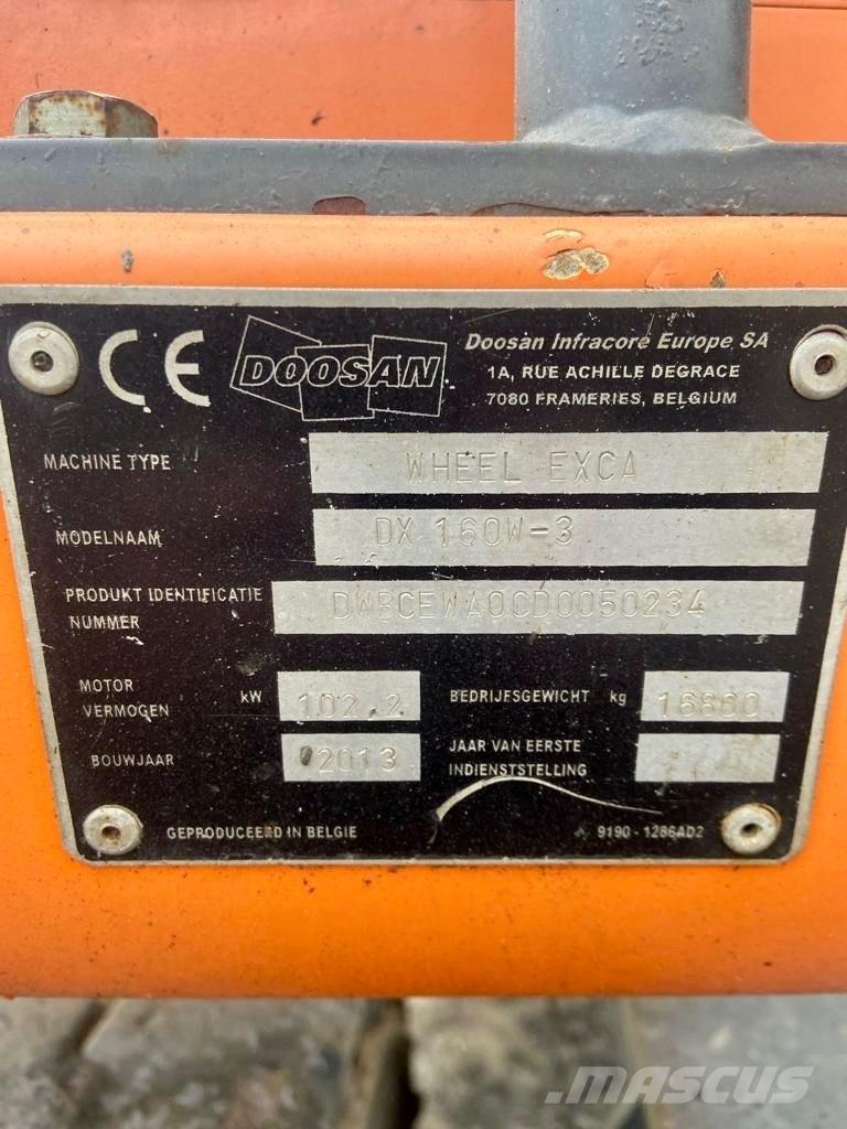 Doosan DX 160 W-3 Ratasekskavaatorid