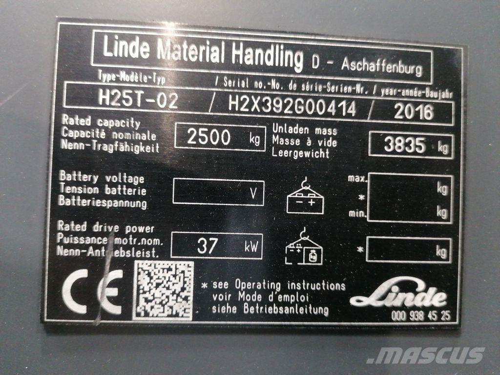 Linde H25T-02 Gaasitõstukid