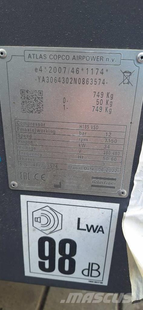 Atlas Copco H185 VSD Kompressorid