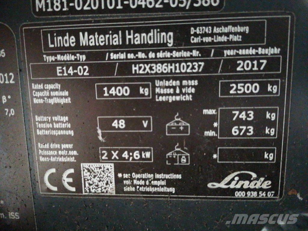 Linde E14-02 Elektritõstukid