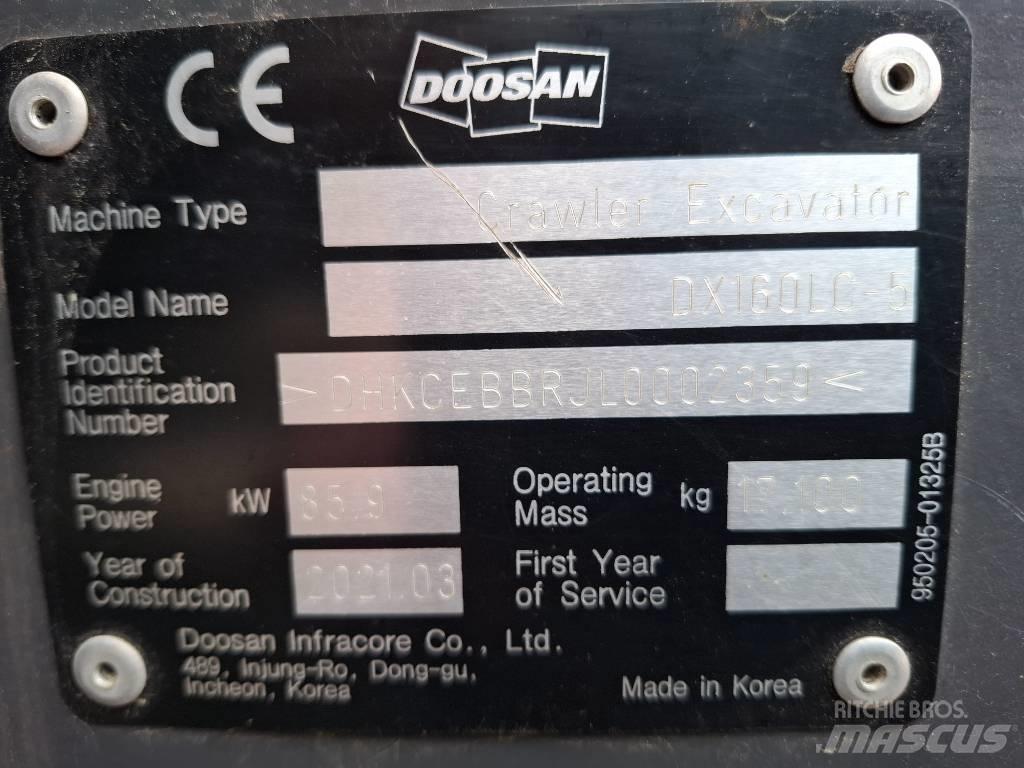 Doosan DX160LC-5 Roomikekskavaatorid