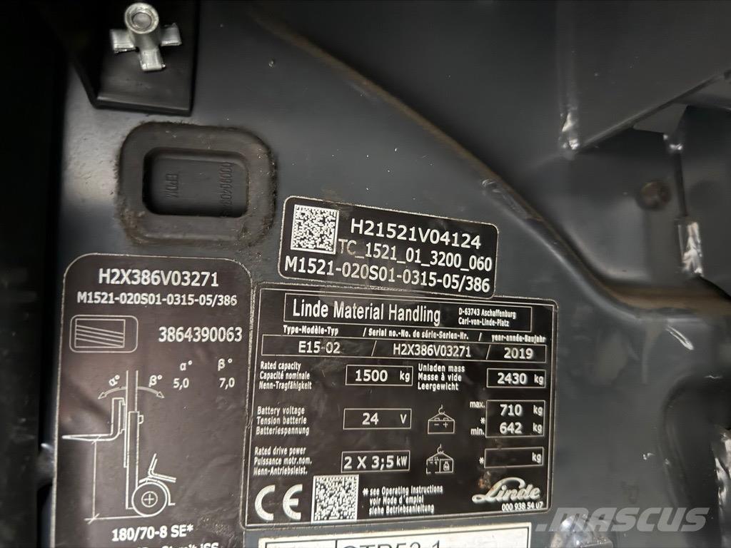 Linde E15 -02 Elektritõstukid