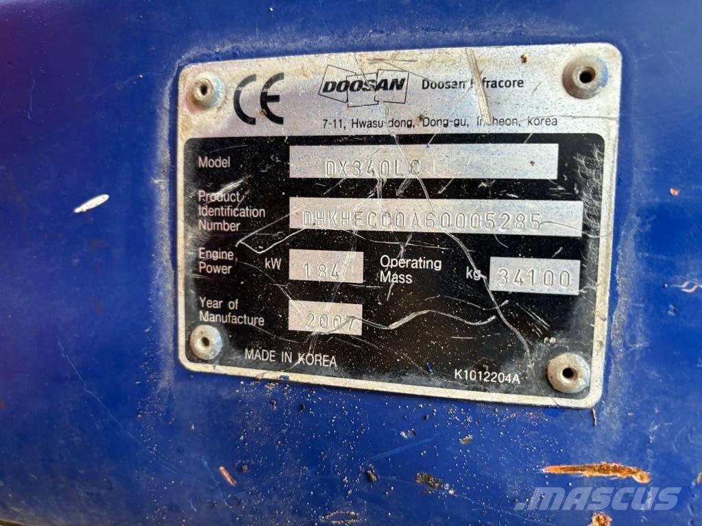 Doosan DX 340 LC Roomikekskavaatorid