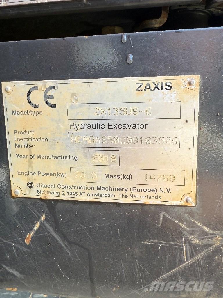 Hitachi ZX 135 US-6 Roomikekskavaatorid