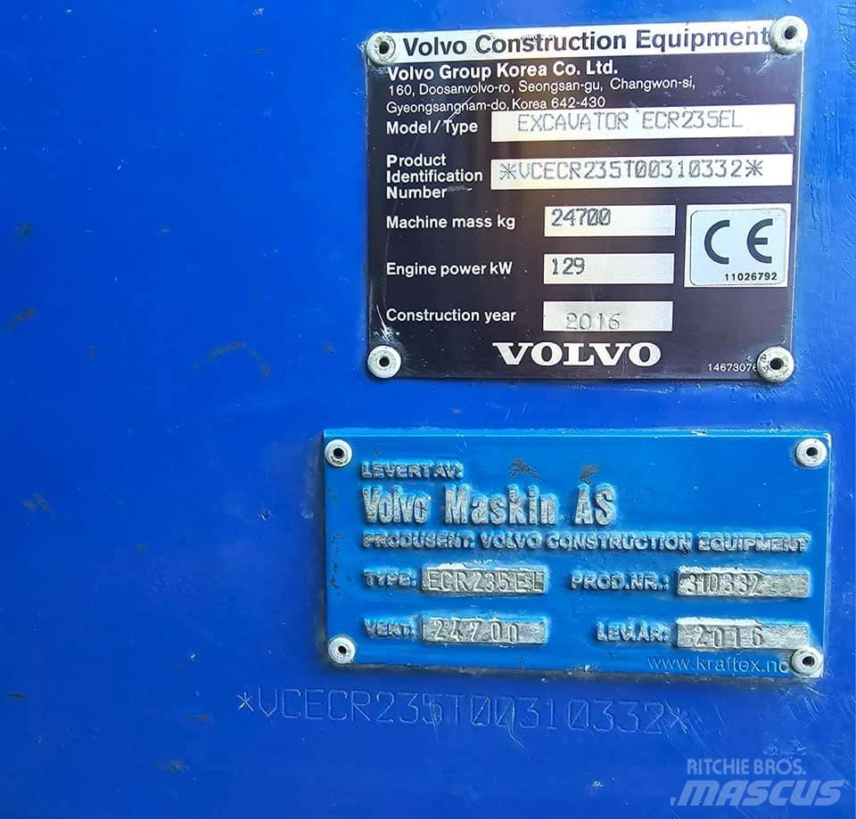Volvo ECR 235 EL Roomikekskavaatorid