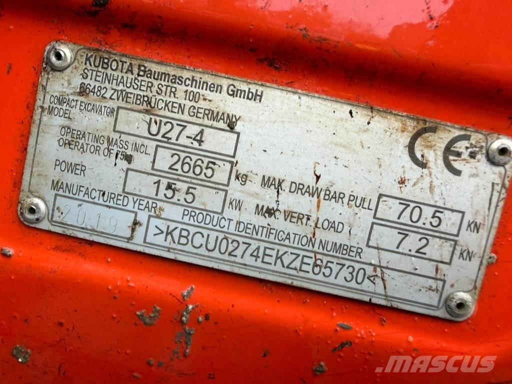 Kubota U 27-4 Miniekskavaatorid < 7 t
