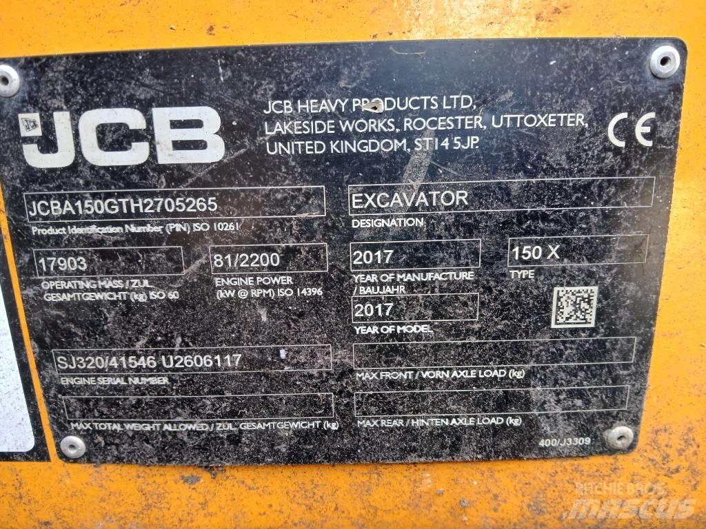 JCB 150X Roomikekskavaatorid
