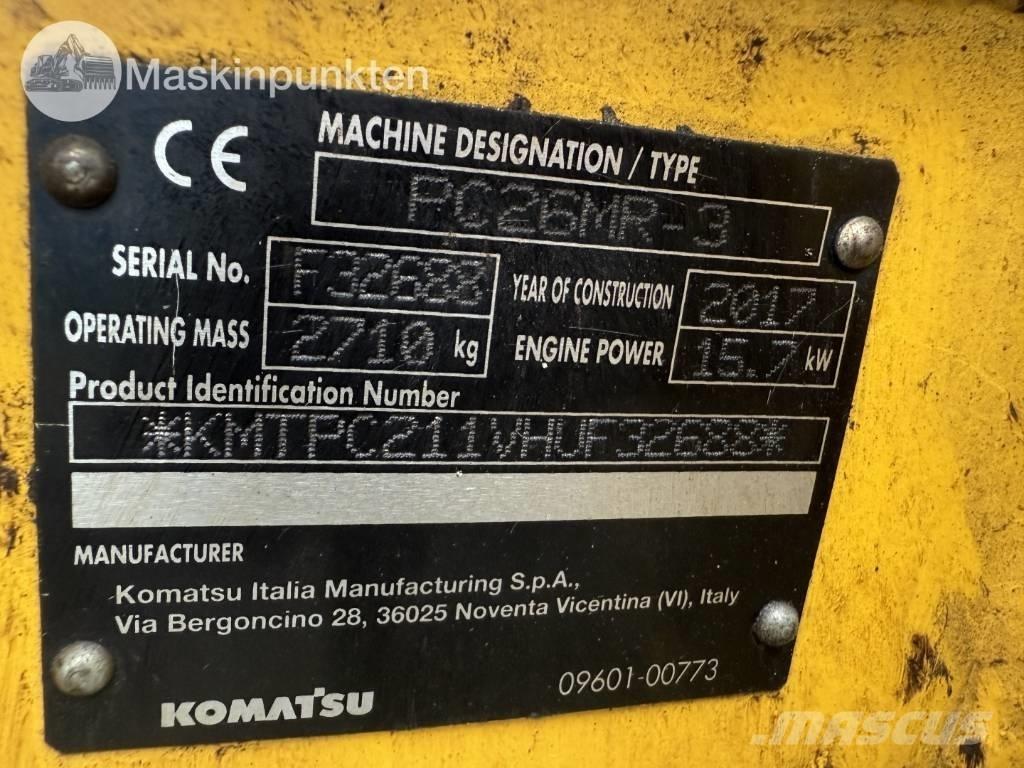 Komatsu PC 26 MR Miniekskavaatorid < 7 t