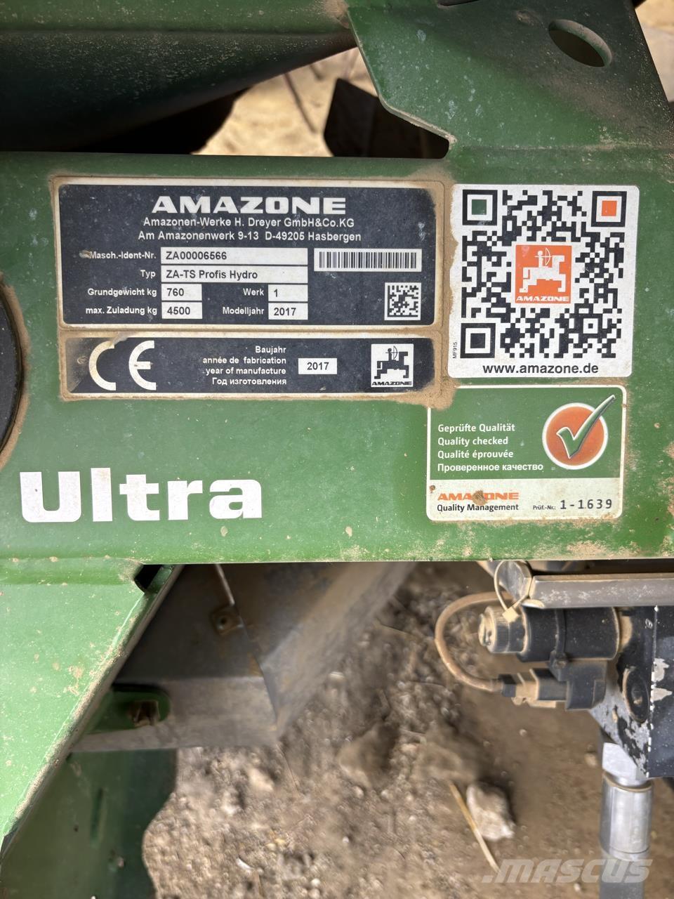 Amazone ZA TS 4200 Väetisekülvikud pihustiga