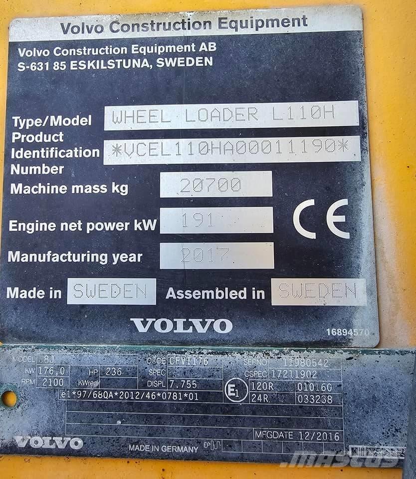 Volvo L 110 H Rataslaadurid
