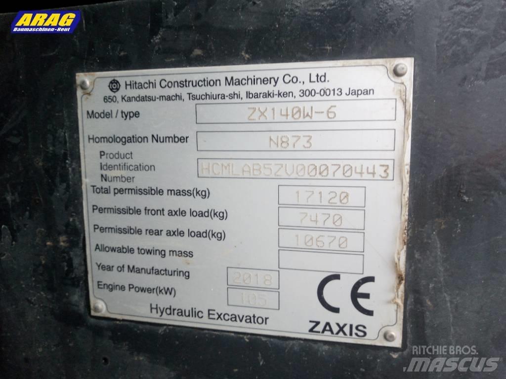 Hitachi ZX 140 W-6 Ratasekskavaatorid