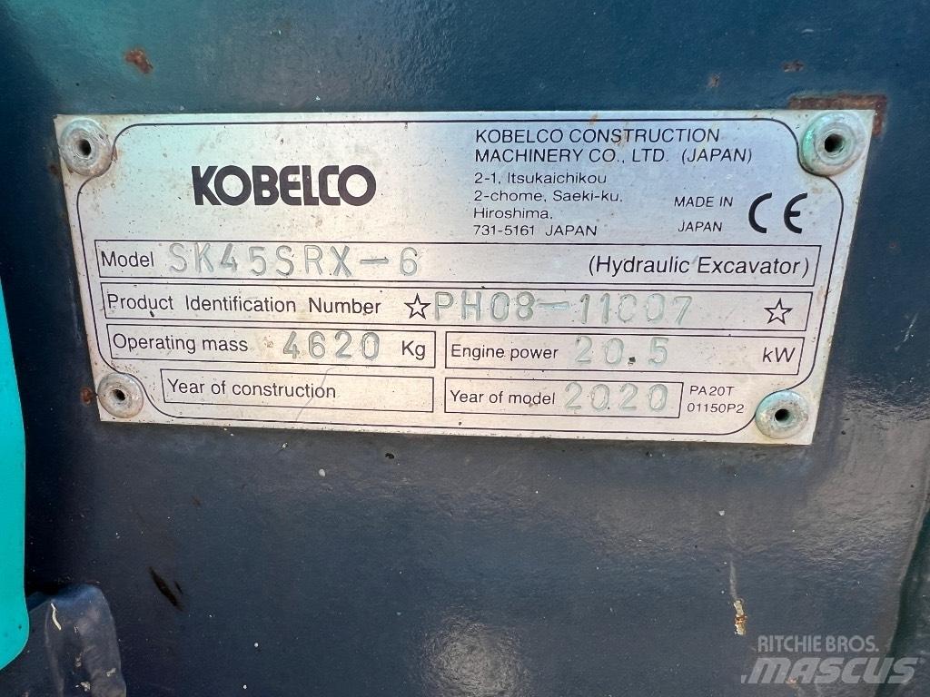 Kobelco SK 45 SRX-6 Miniekskavaatorid < 7 t