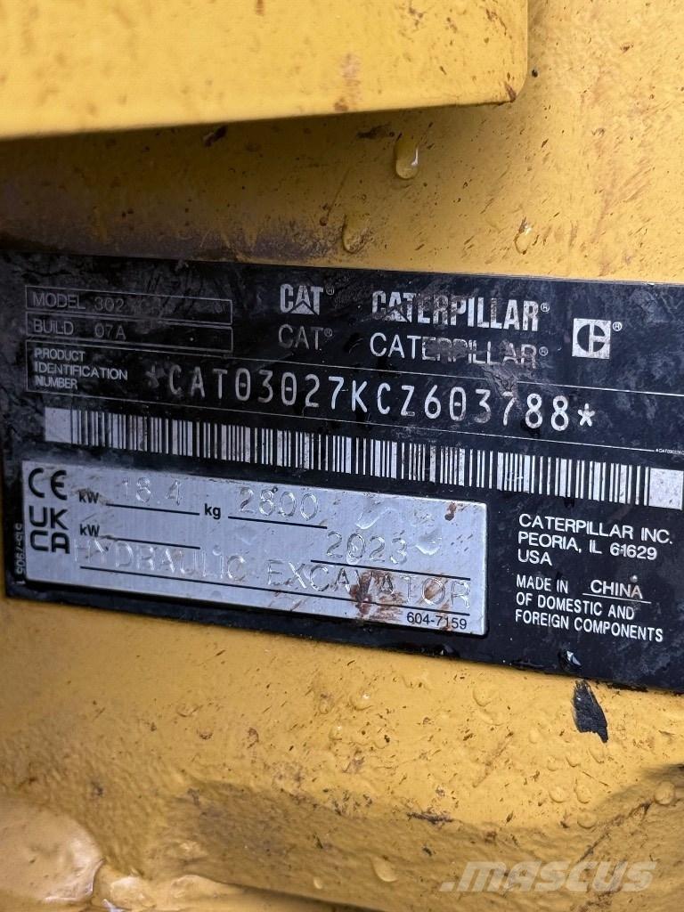 CAT 302.7 CR Miniekskavaatorid < 7 t