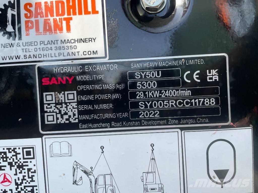 Sany SY 50 U Miniekskavaatorid < 7 t
