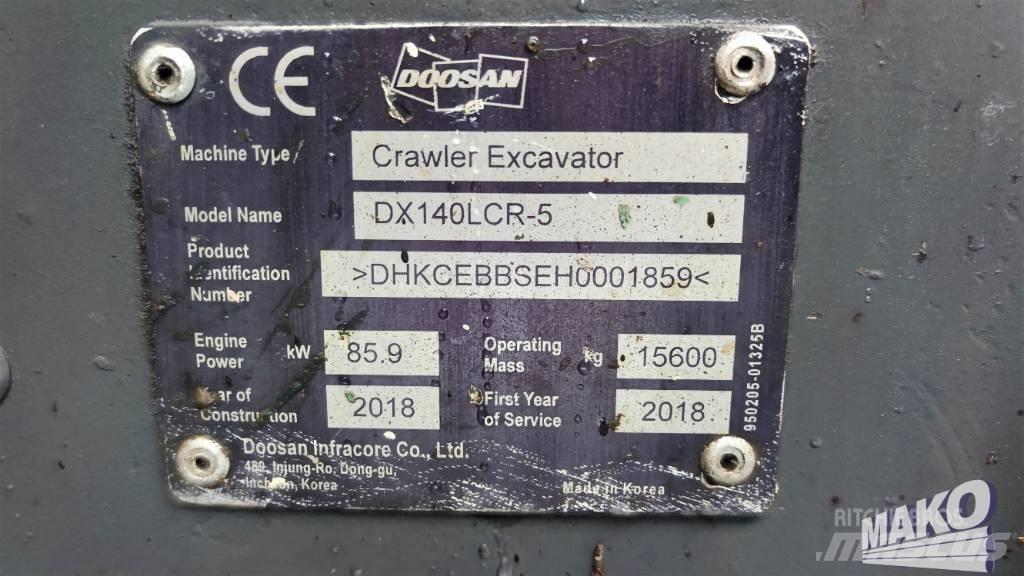 Doosan DX 140 LCR Roomikekskavaatorid
