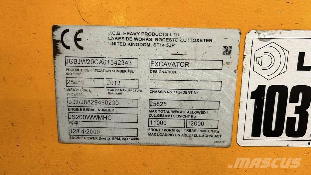 JCB JS200W Materjalikäitlusmasinad