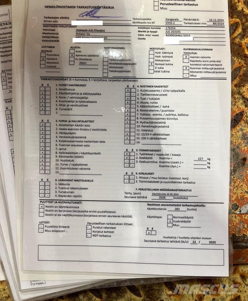 JLG 2630 ES Käärtõstukid