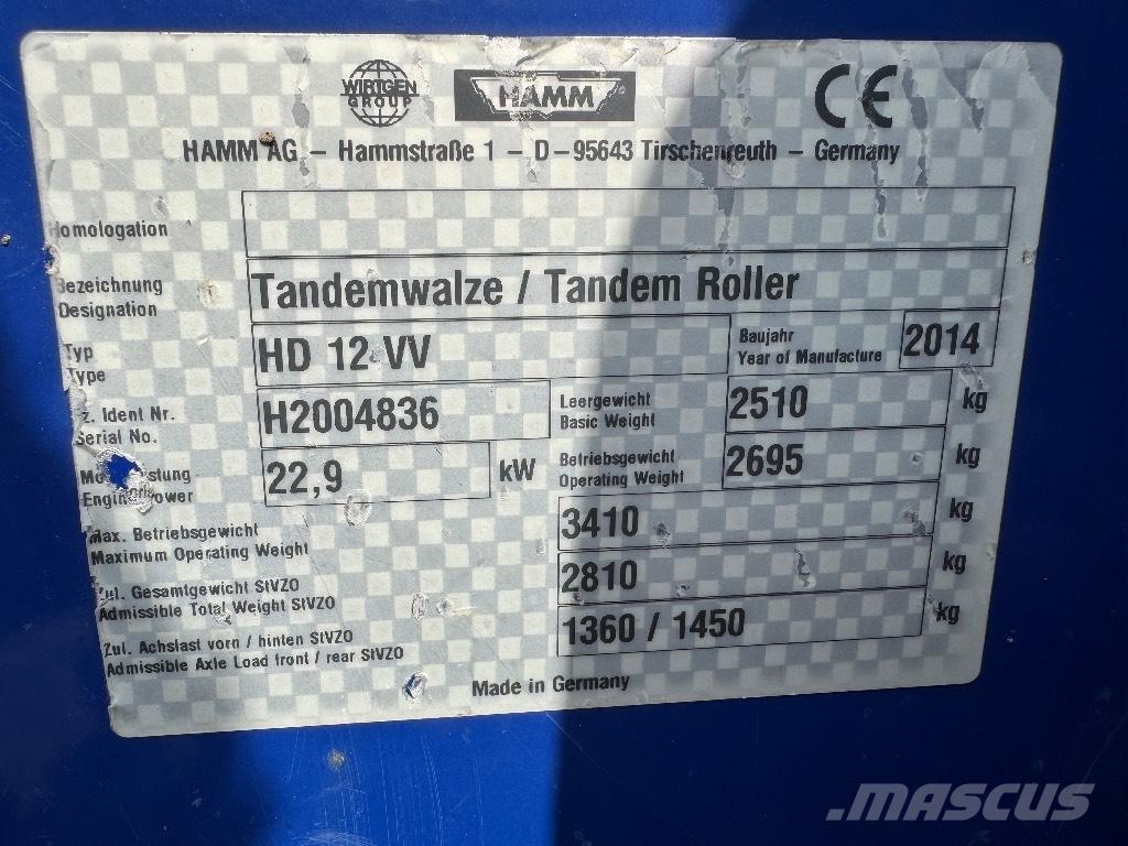 Hamm HD 12 VV Tandemrullid