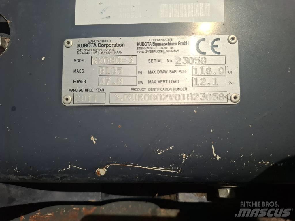 Kubota KX 080-3 Väikeekskavaatorid 7t-12t