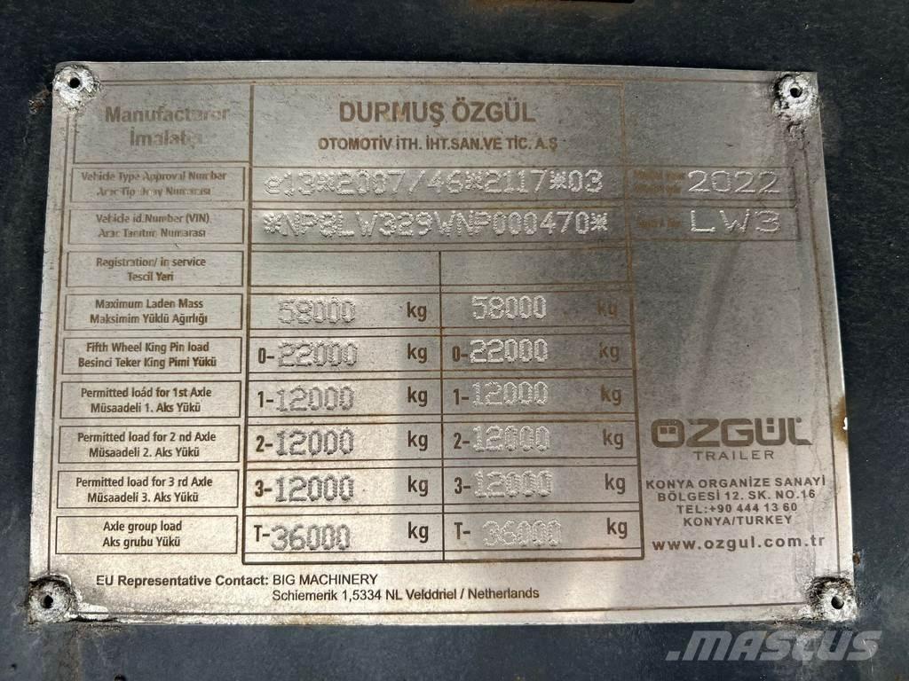 Ozgul LW3 EU 1SS Raskeveo poolhaagised